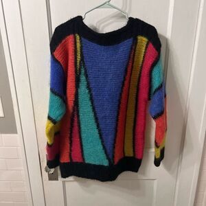 Vintage Wool and Mohair Geometric Women's Sweater
